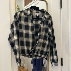 By the way cropped flannel